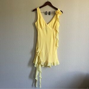 NWT Yellow White Fox Ruffle Dress